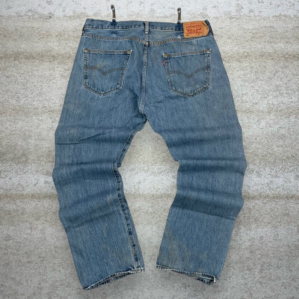Vintage Y2K Levis 501 Jeans 38x32 Regular Straight Fit Medium Wash Denim